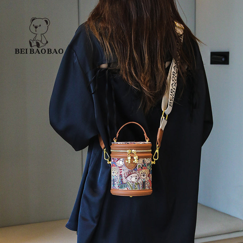 Women's Source Fashion Round Cute Bear Women's Messenger Bag