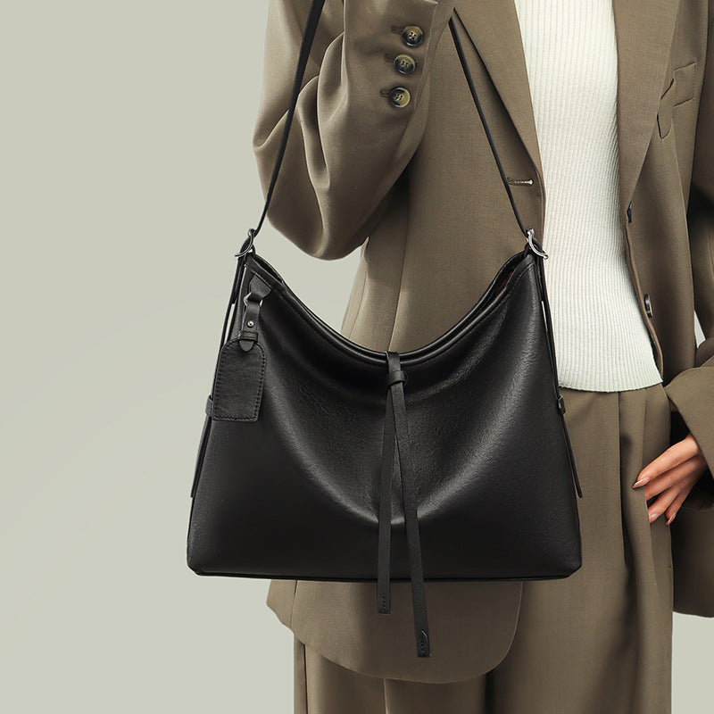 Women's Large Capacity Underarm High-grade Commuter Genuine Women's Shoulder Bag