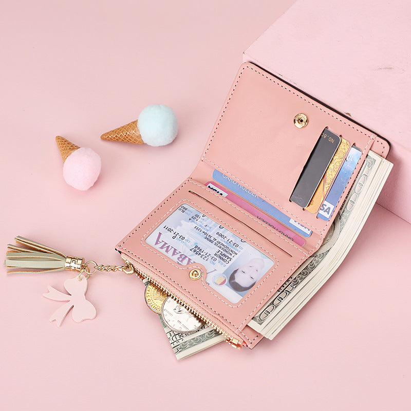 Women's Multiple Slots Korean Style Solid Color Ladies Wallets