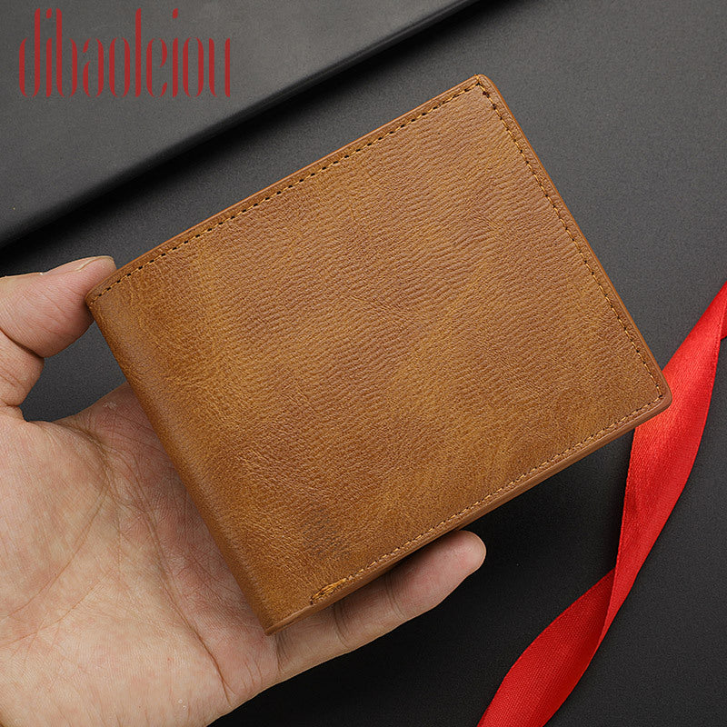 Men's Crazy Horse Leather Pattern Retro Fashion Men's Wallets