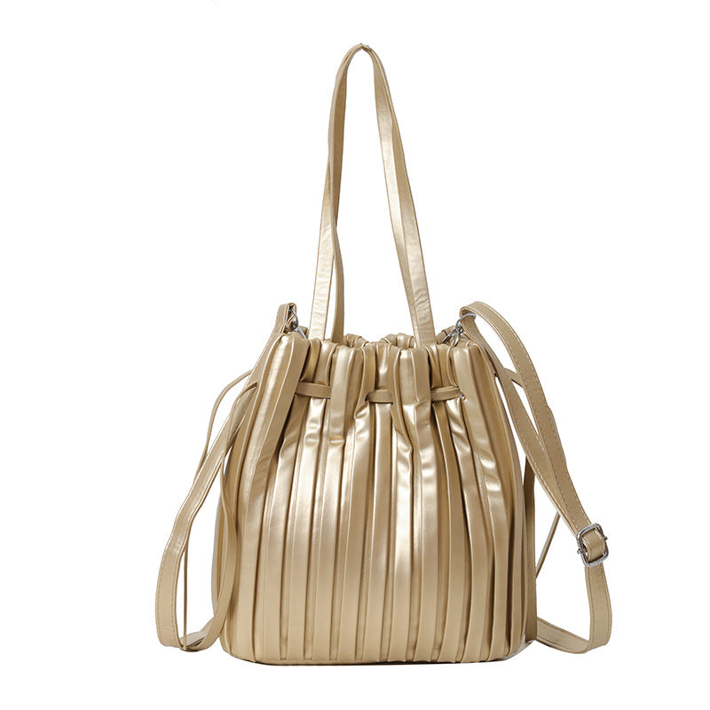 Korean Style Personalized Pleated Minority Design Bucket Bags