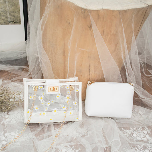 Transparent Son Mother Flower Little Daisy Crossbody Bags