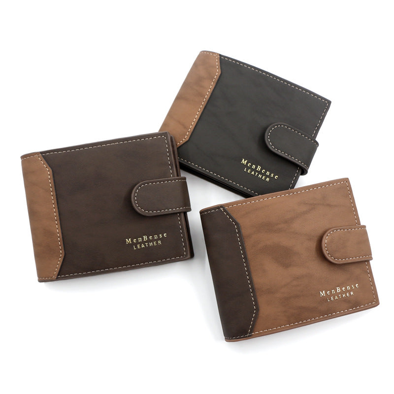 Men's Korean Style Hinge Bronzing Printed Short Men's Wallets