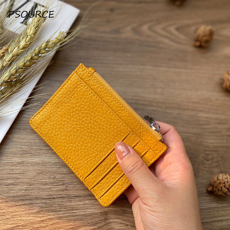 Large Capacity Multiple Slots Unisex Korean Genuine Card Holder