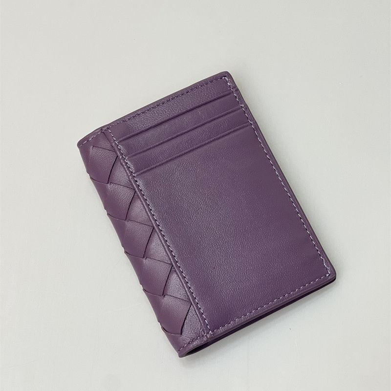 Leather Folding Pocket Rhombic Sheepskin Business Ladies Wallets