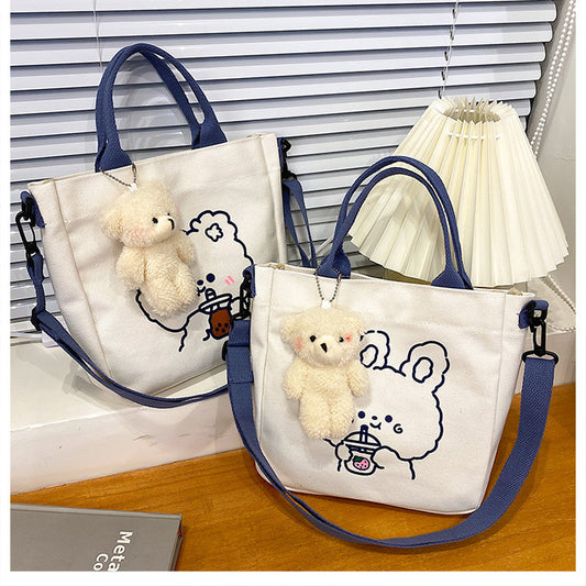 Cute Fashion Canvas Female Soft Large Crossbody Bags