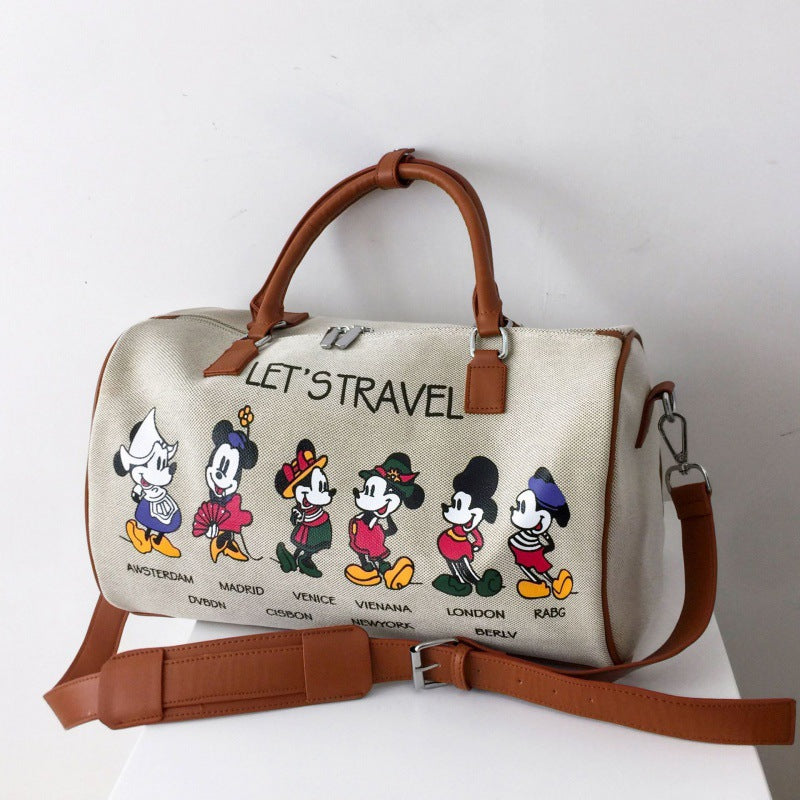 Women's Portable Storage Korean Cartoon Excursion Large Travel Bags