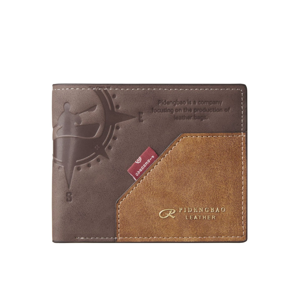 Men's Green Fashion Large Capacity Embossed Contrast Men's Wallet
