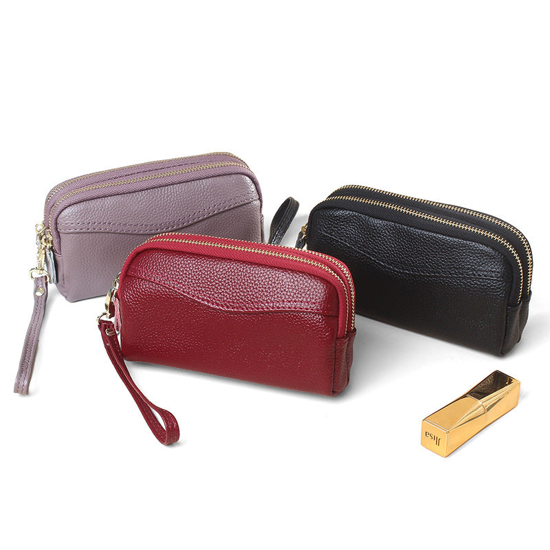 Women's Long High-grade Large Capacity Fashion Leather Double Zip Ladies Wallet