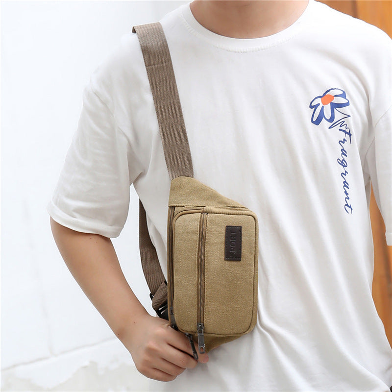 Men's Trend Canvas Leisure Large Capacity Business Men's Waist Packs