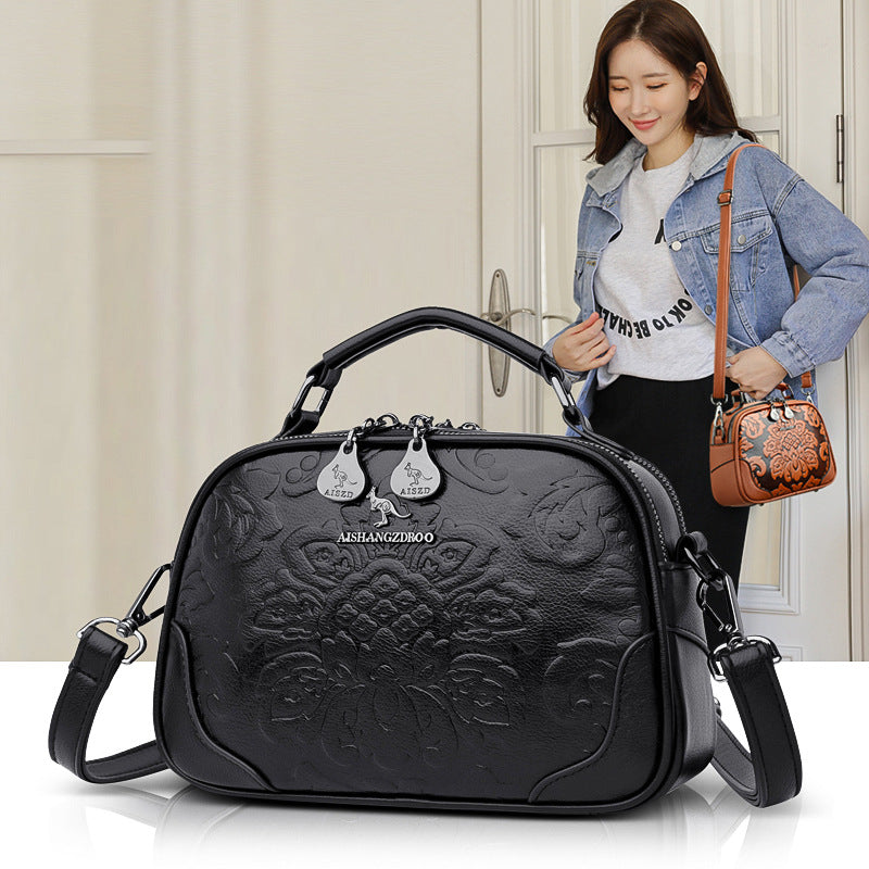 Women's Embossed Retro Stylish Personalized Mother Korean Women's Messenger Bag