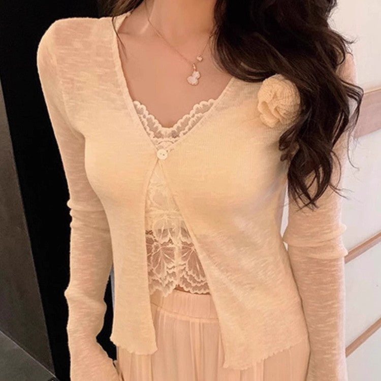Women's Lace Bandage Dress Camisole Outer Wear Autumn With Lingerie Sets