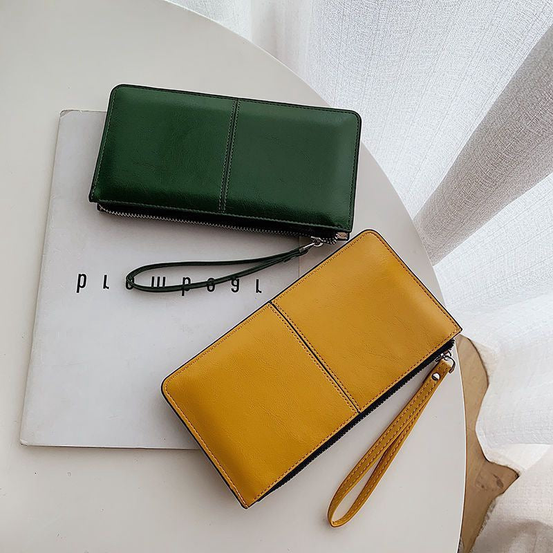 Women's Long Korean Style Zipper Mobile Bags