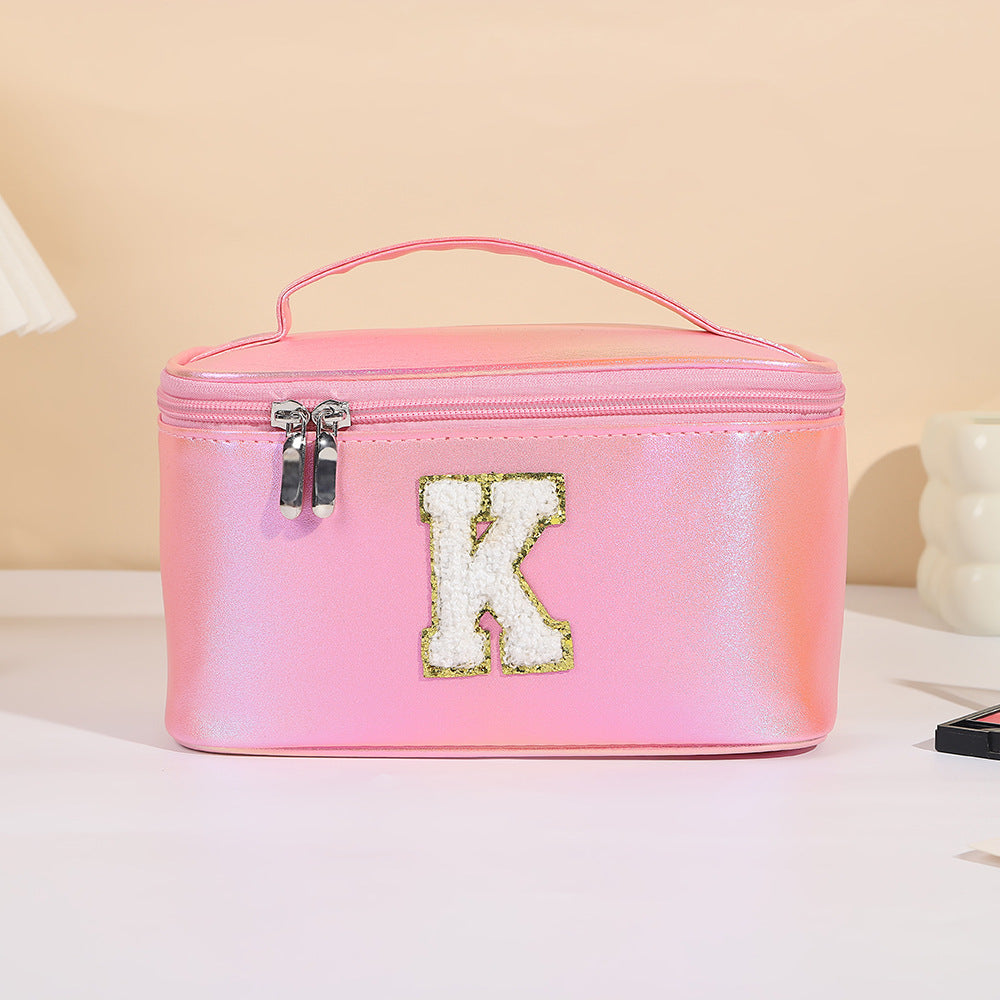 Women's Embroidered Lettered Make-up Three-dimensional Large Capacity Storage Portable Makeup Bag