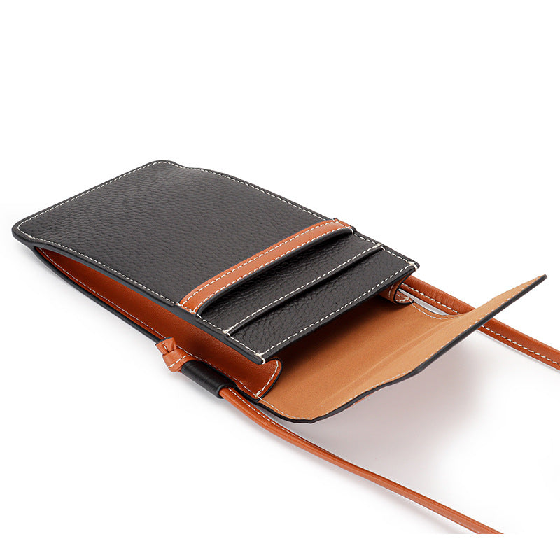 Genuine Leather Vertical First Layer Cattlehide Phone Bags