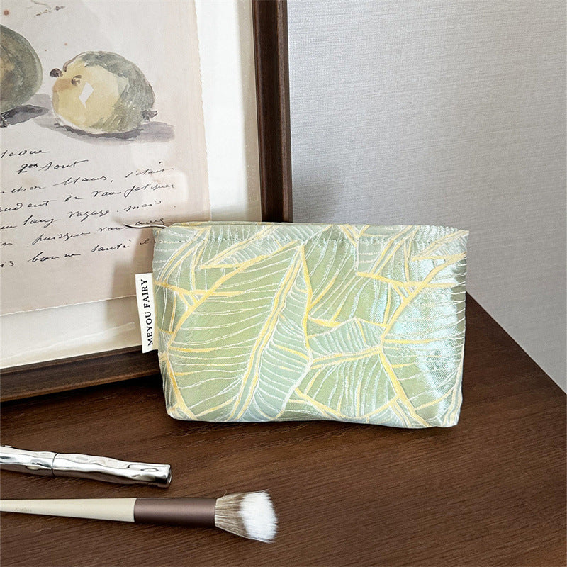 Simple Solid Color Leaves Storage Portable Hand Bags