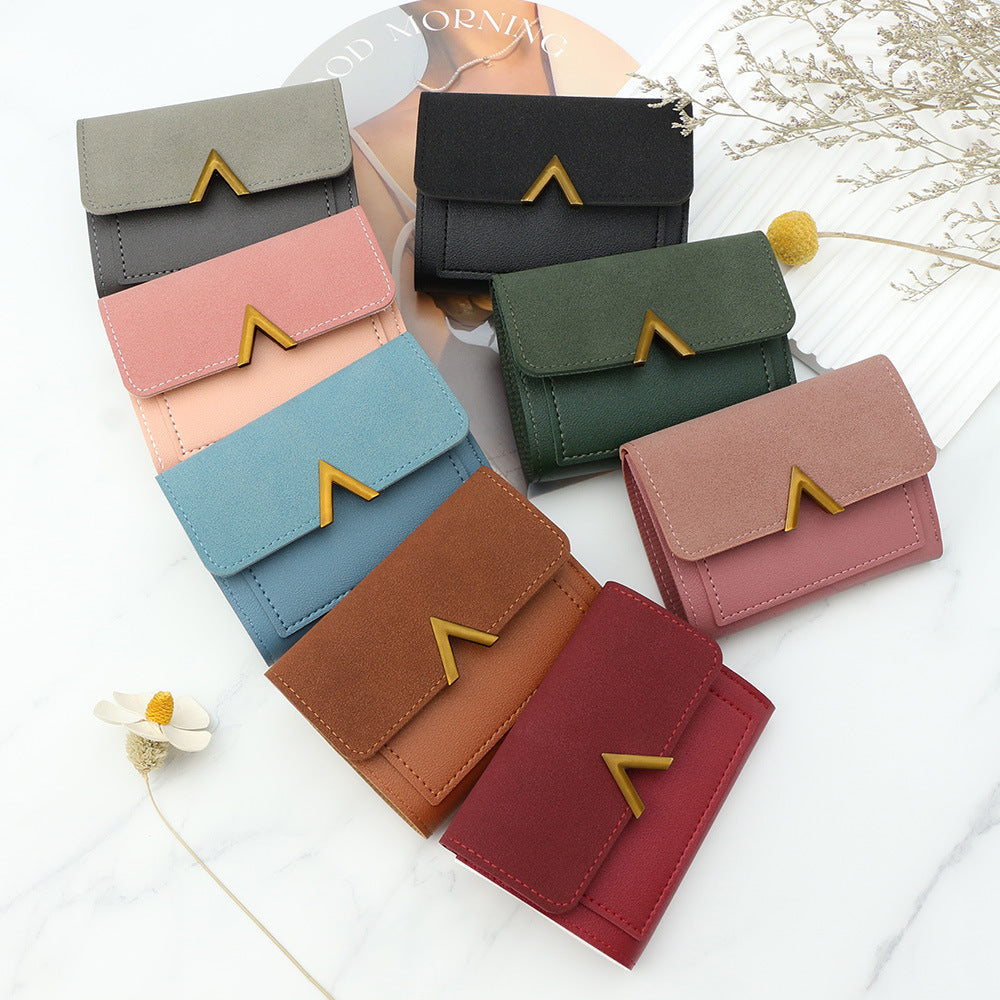 Women's Korean Style Short Three-fold Mini Card Holder
