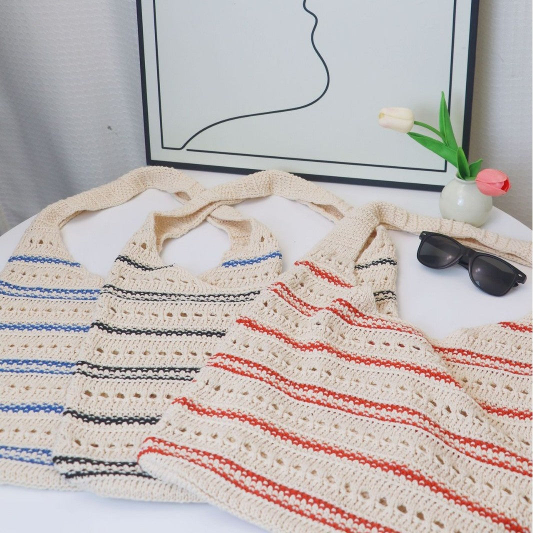 Seaside Niche Straw Vacation Large Capacity Totes Commuter Cotton Women's Shoulder Bag