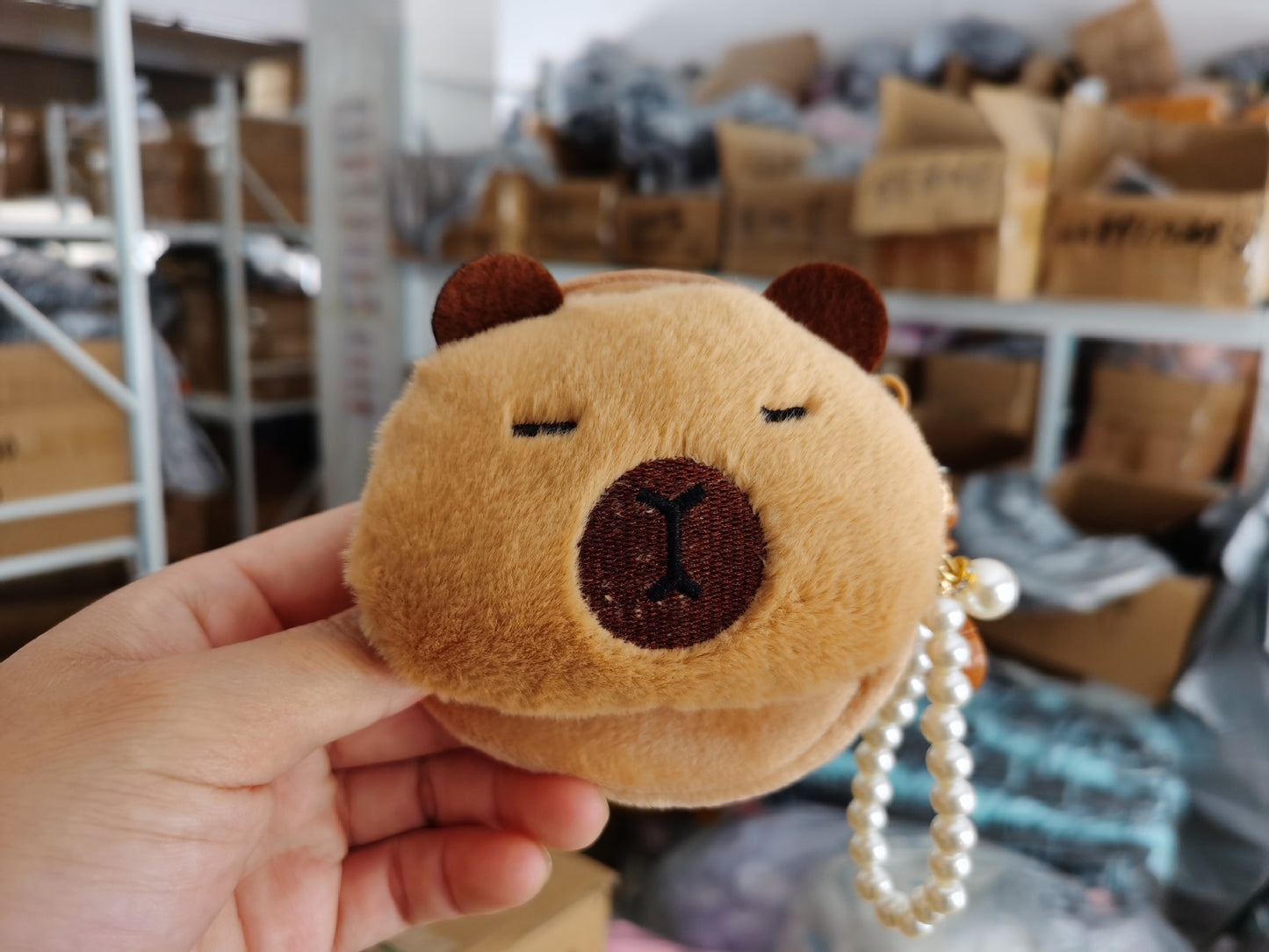 Cute Wallace Mini Little Beaver Ruby Pendant Cartoon Plush Coin Purses