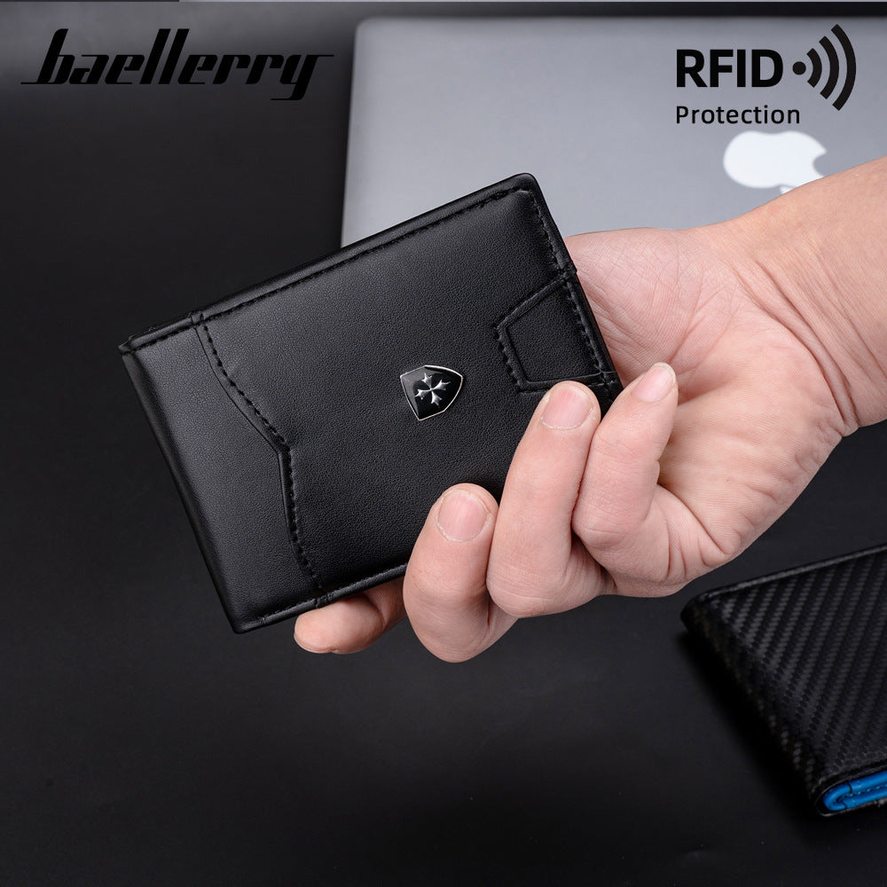 Men's Fold Color Matching Thin Swiping Business Card Holder