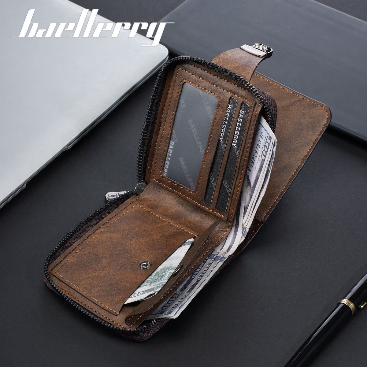Men's Short Retro Credit High-grade Zipper Coin Purses