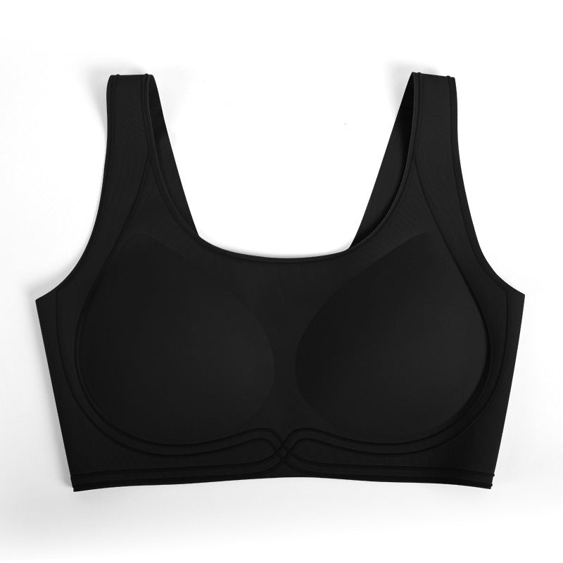 Printed Antibacterial Fixed Cup Seamless Underwear Wide Shoulder Bras