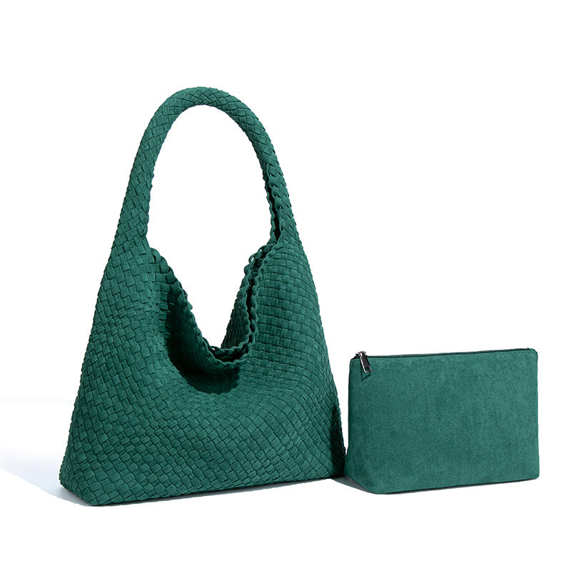 Women's Handmade Woven Idle Style Single Underarm Bucket Bags