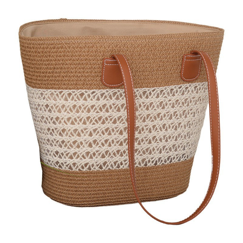 Source Discount Large Capacity Straw Woven Women's Shoulder Bag