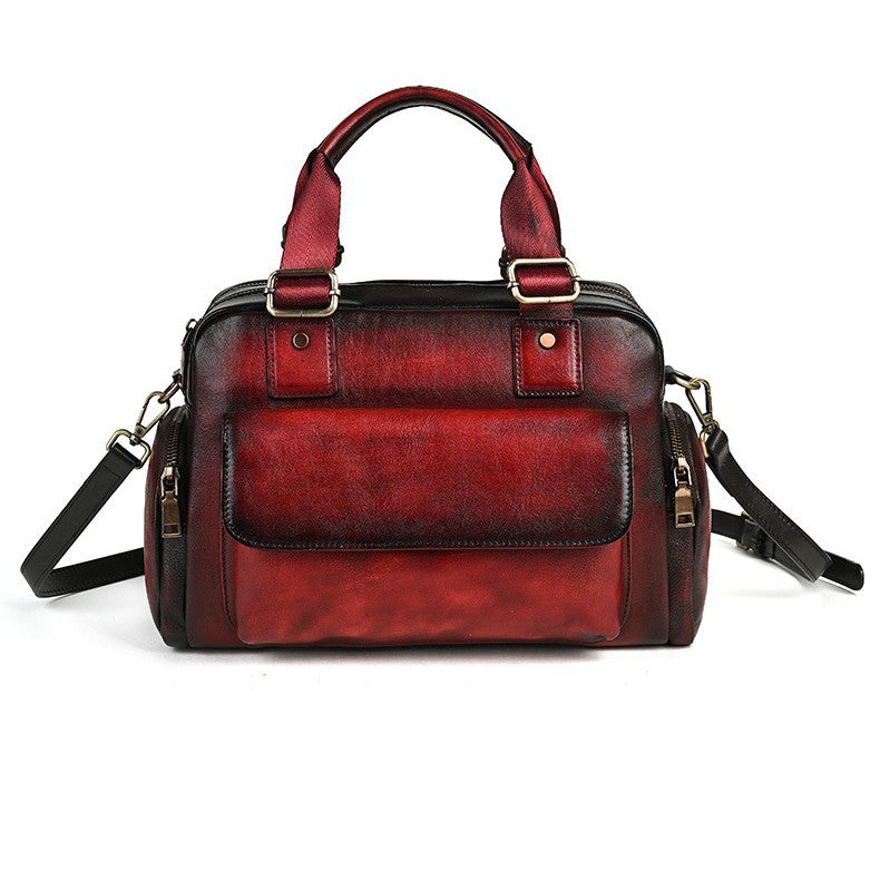 Women's First Layer Cowhide Large Capacity Handmade Women's Messenger Bag
