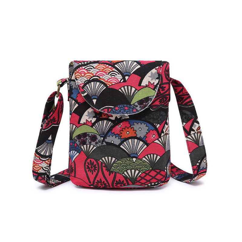 Forest Light Ethnic Print Linen Cotton Fabric Shoulder Bags