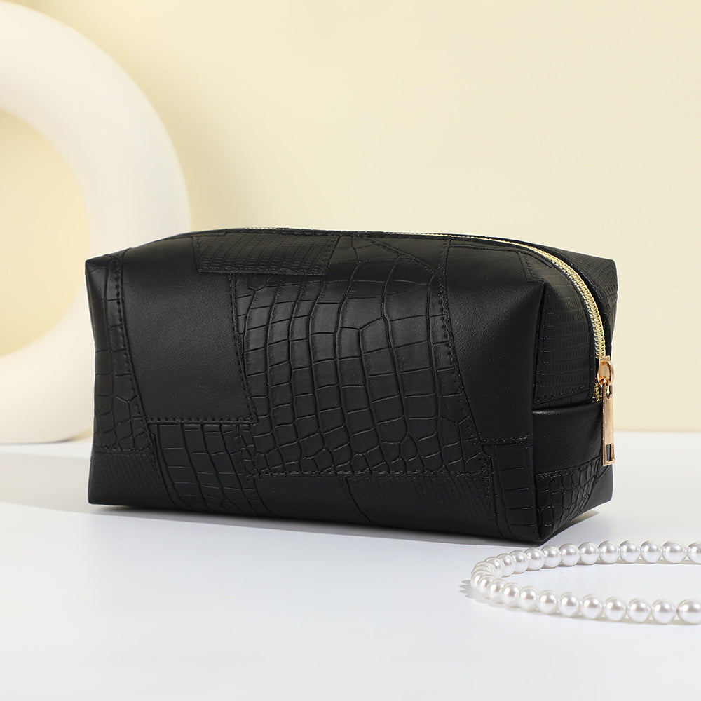 Women's Simple Crocodile Pattern High-grade Large Capacity Storage Waterproof Portable Cosmetic Bags