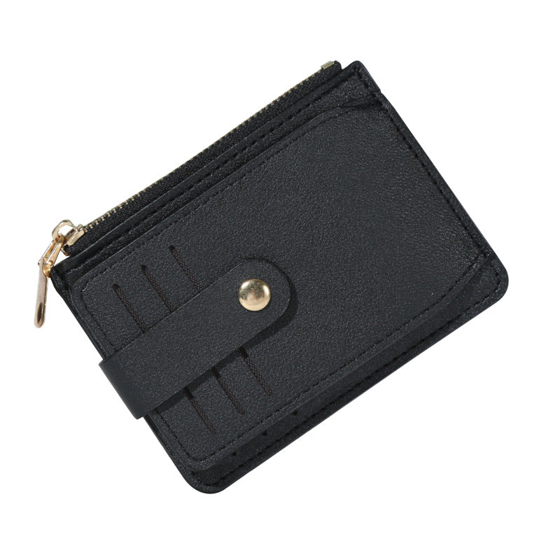 Multiple Slots Zipper Document Candy Color Card Holder