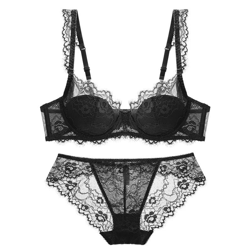 Women's Underwear Sexy Thin Cotton Transparent Lace Lingerie Sets