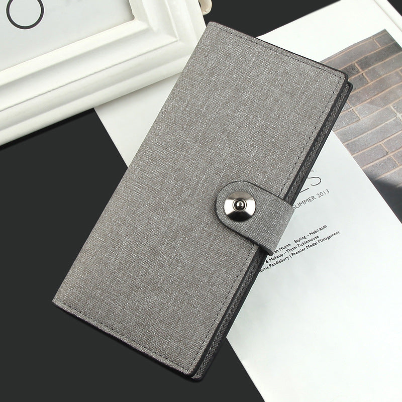Men's Canvas Magnetic Snap Korean Fashion Large Men's Wallet