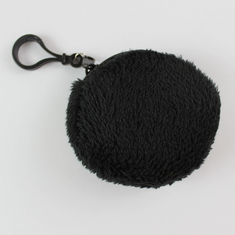 New Fleece Light Plate Round Storage Coin Purses