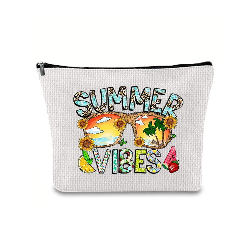 Printing Buggy Large Capacity Simple Zipper Makeup Bag