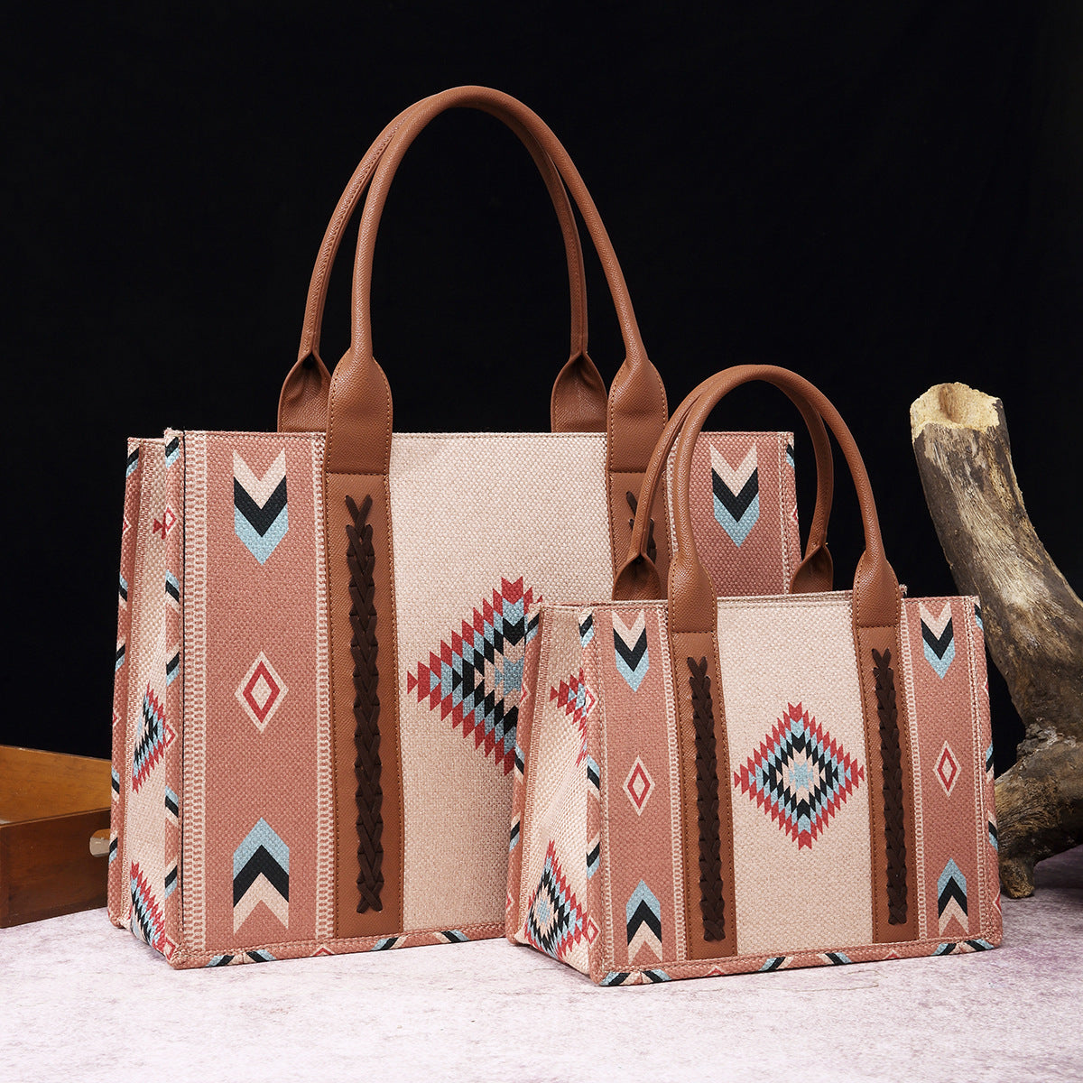 Women's Vintage Cotton Linen Printed Western One Crossbody Bags