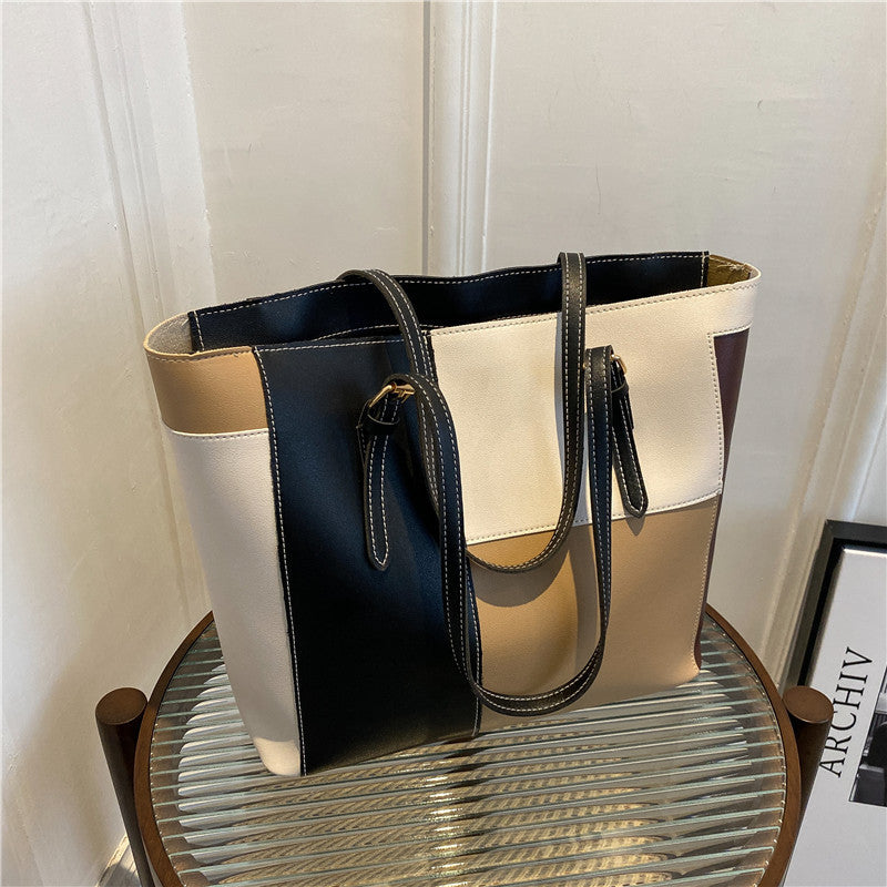 Women's Fashion Stitching Candy Color Western Style Soft Surface Handbags