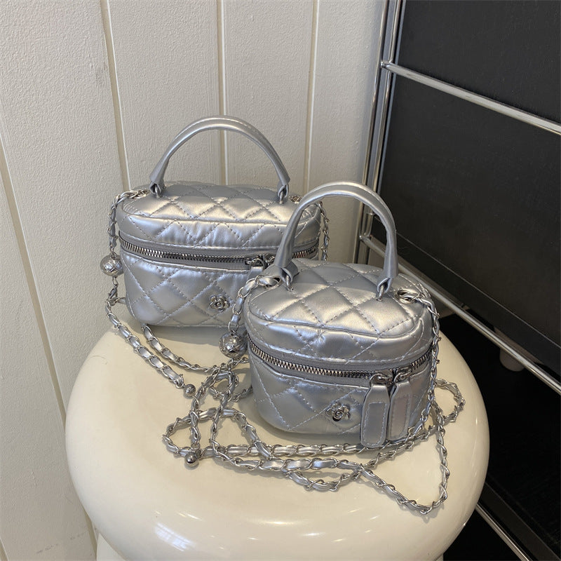 Women's Simple Rhombus Chain Portable Box Textured Bags