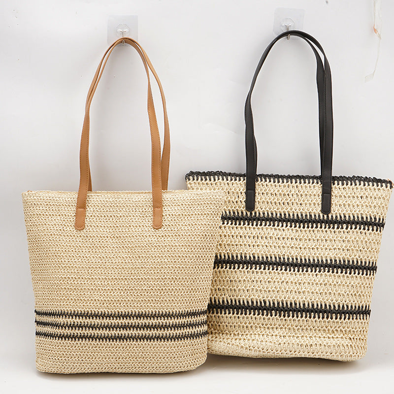 Summer Vacation Style Woven Large Capacity Handbags