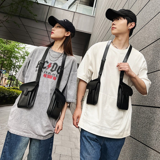Women's & Men's & Work Retro Fashion Green Vest Mobile Men's Chest Bags