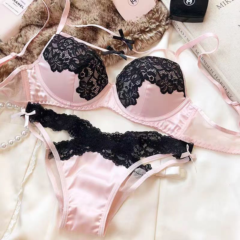 Women's Strap Small Chest Push Up Lace Lingerie Sets