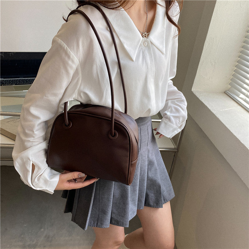 Women's Trendy Underarm Textured Shell Versatile Retro Shoulder Bags