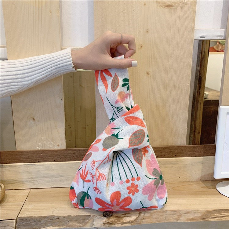 Classy Wrist Cotton Linen Fabric Fresh Handbags