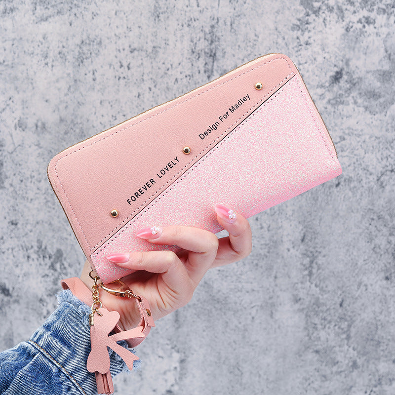 Women's Korean Stitching Contrast Color Tassel Wild Ladies Wallets
