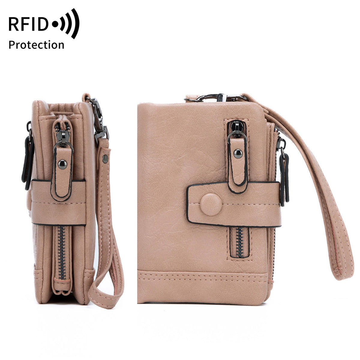 Women's Fashion Zipper Hasp Clutch Off Short Coin Purses