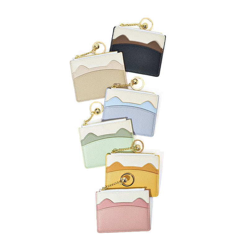 Women's Contrast Color Cute Good-looking Mini Card Holder