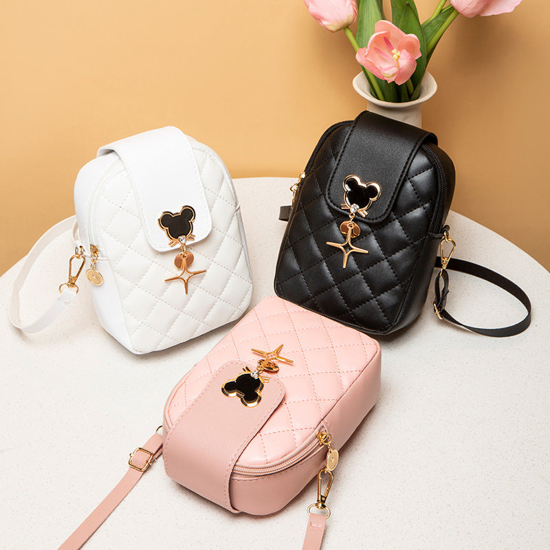 Women's Rhombus Chain Trendy Fashion Pouches Mobile Female Bags