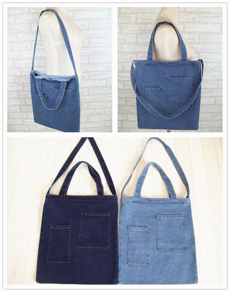 Style Jean Canvas Denim Large Shopping Mom Women's Messenger Bag