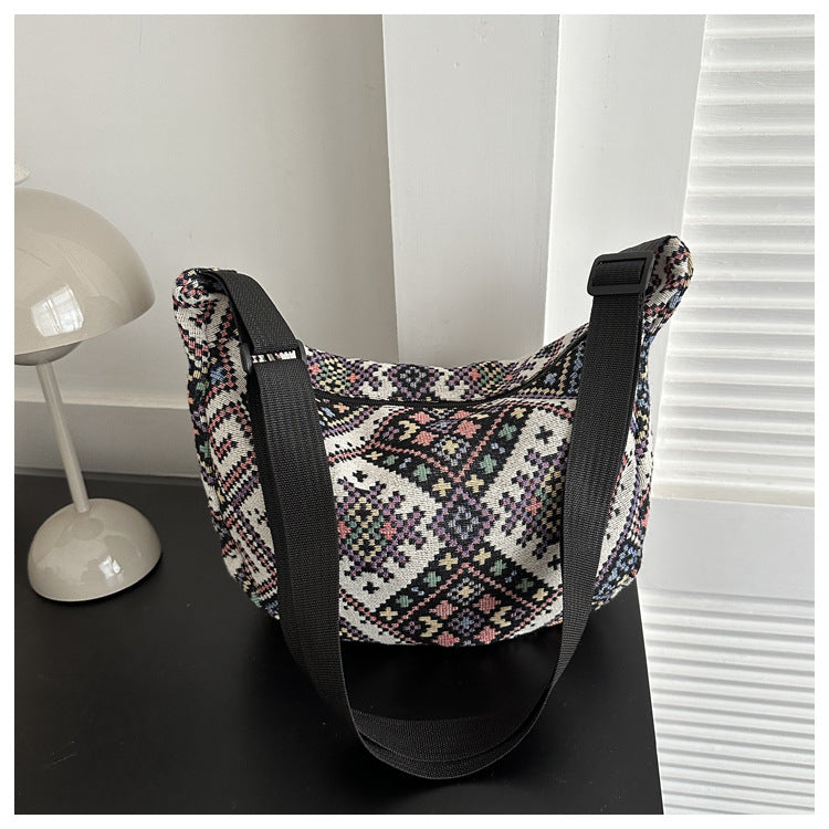 Style Retro Fashion Design Large Capacity Texture Women's Shoulder Bag